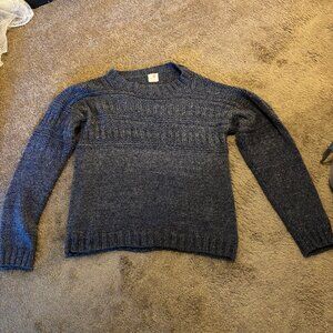 Unisex XL Purple/White Handmade Crocheted Sweater